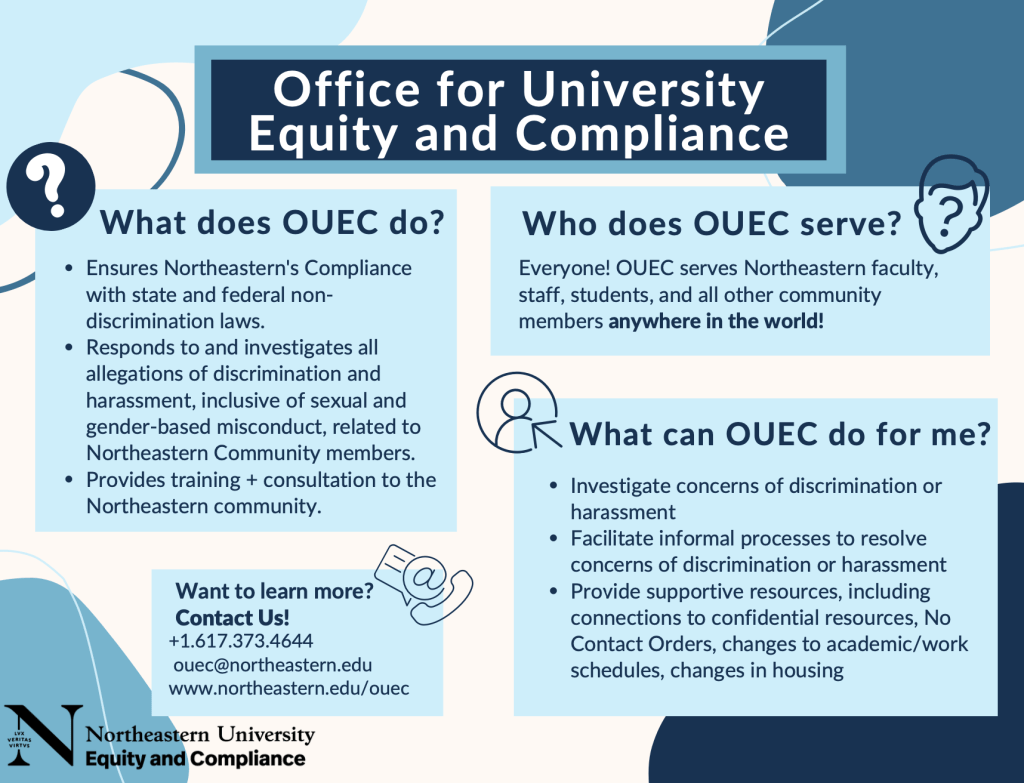 Outline of the purpose of the Office for University Equity and Compliance. Described on the home page.